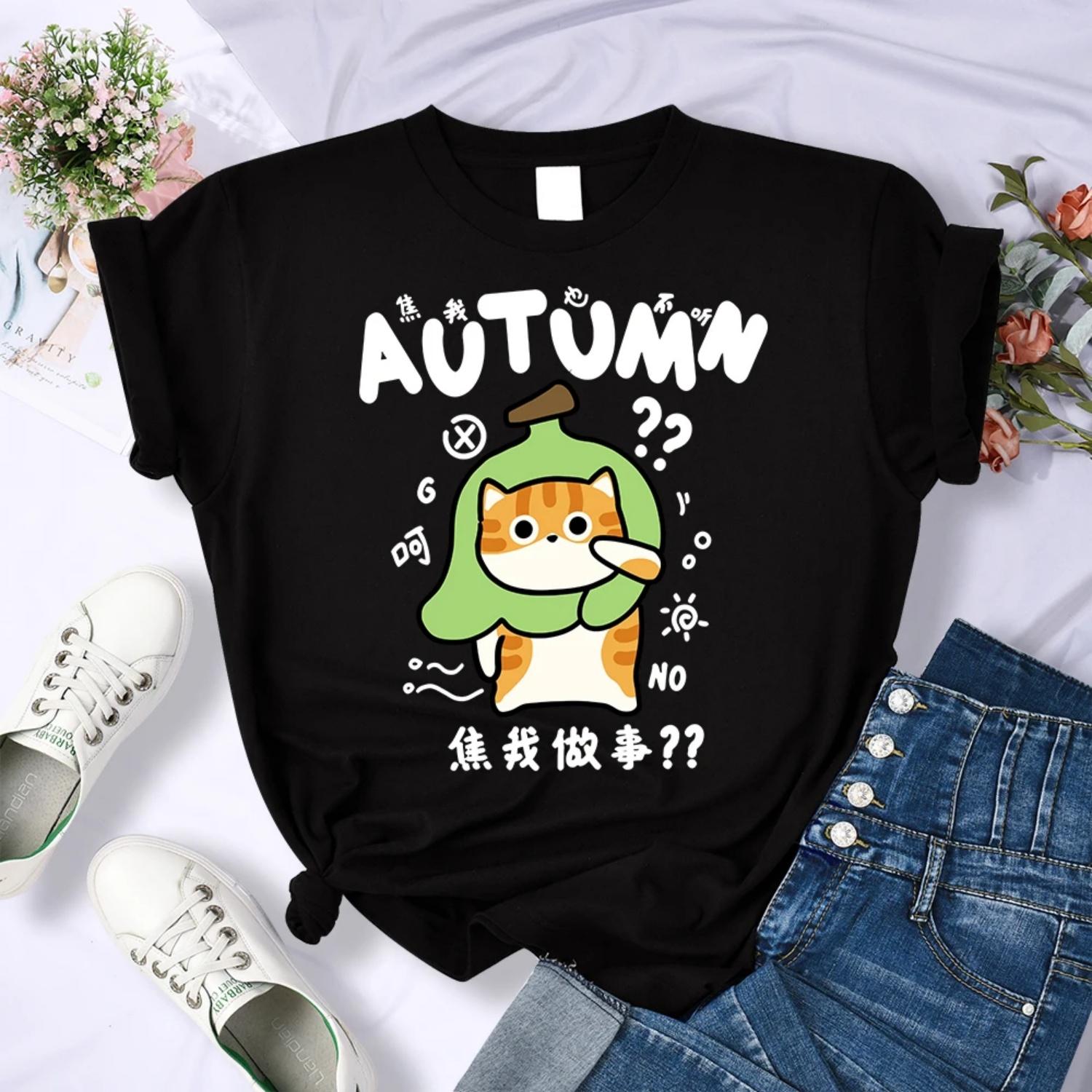 

Don T Teach Me How To Do Things Cartoon Cat Printed T-Shirt Women Crewneck Loose T Shirts Comfortable Short Sleeve Soft Tops XXXXXL чорний