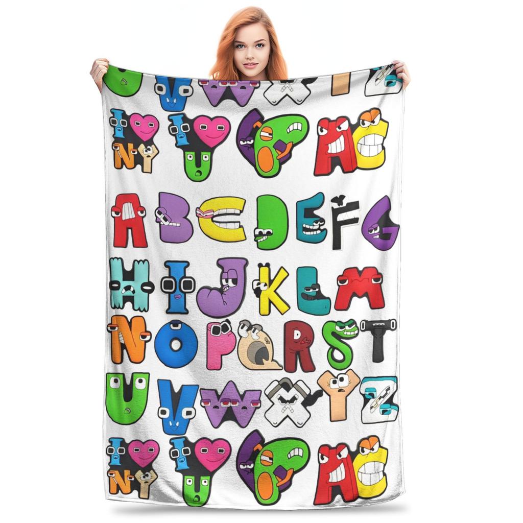 Coperta Copripiumino Alphabet Lore Pile Lettere Calda Coperta Plaid per Camera da Letto Divano Quilt per Camera da Letto