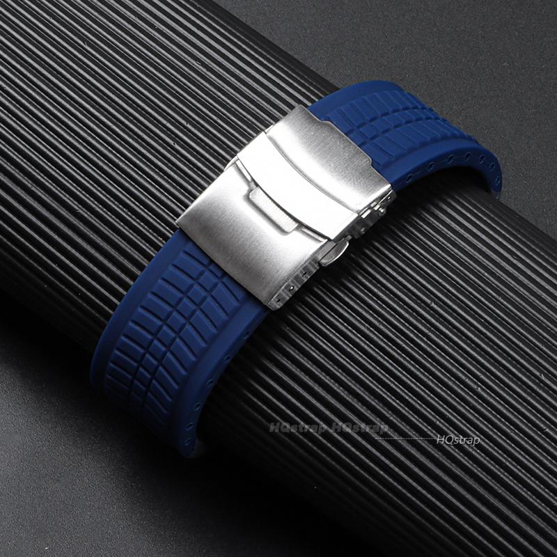20mm 22mm 24mm Universal Soft Silicone Rubber Strap for Seiko Men Waterproof Watch Band Quick Release Bracelet for Rolex Bands