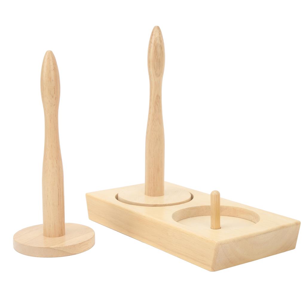 Doppelter Garnknäuelhalter Spindel Holz Näh Häkelwerkzeug Spinnwolle Fadenhalter Spender