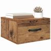 Wall Mounted Nightstand with Drawers Rustic Wood Look 35 x 35 x 20 cm Wood Based Material