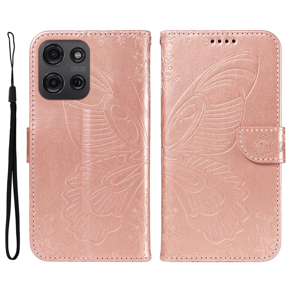 For Motorola Moto G75 5G Case Butterfly Pattern Leather Wallet Flip Phone Cover