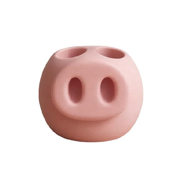 

Lovely Pig Snout Toothbrush Holder for Modern Bathroom Countertop Decors 3D Printed 1