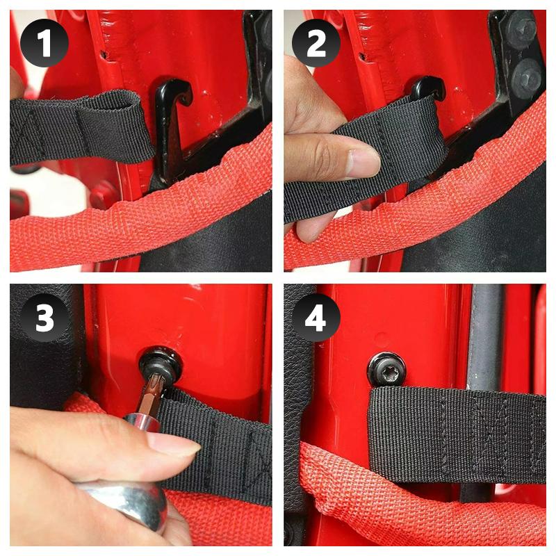 2/4pcs Door Limiting Check Strap Firm For Jeep Wrangler CJ YJ TJ JK JKU Oxford Cloth Interior Door Belt Limiting Check Strap