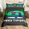 Hapy Camping Soft Duvet Cover Rustic Farmhouse Camper RV Beding Set King Stary Night Warm Comforter Cover Adventure Theme Comfortable Quilt Cover