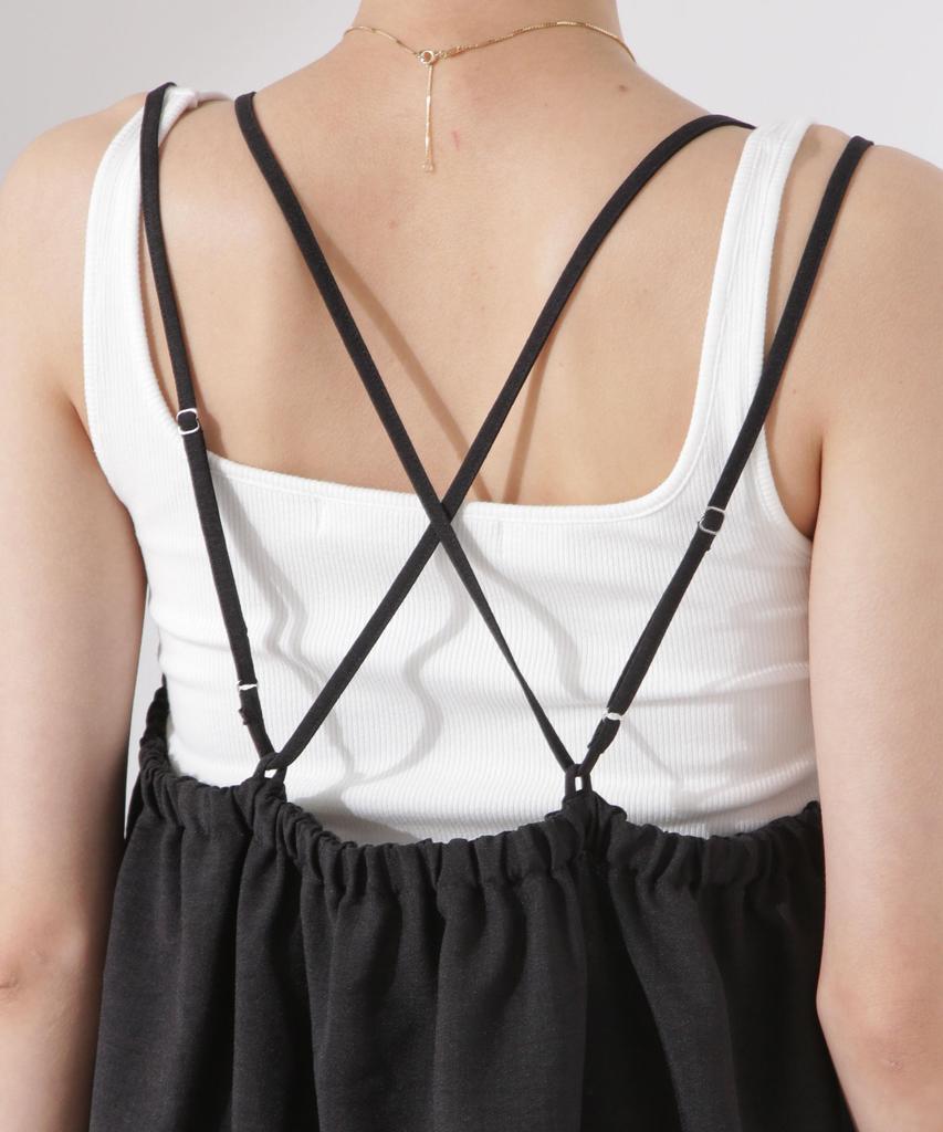 Nano Universe Front Pintuck Camisole F Women's Dress, 010, Black, 673-5119327