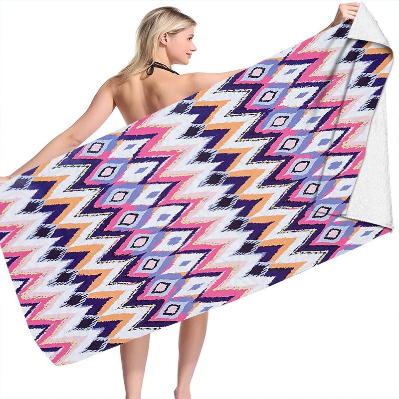 Mantra Beach Collection Digital-printed Polyester Superfine Fiber Double-sided Fleece Beach Vacation Bath Towel, Beach Towel