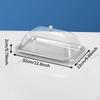 304 Stainless Steel Serving Tray with Dome Lid Food Rectangular Platter for