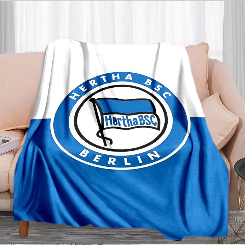 Coperta con stemma Hertha BSC Berlin Adatta per Divani, Letti, Uffici e Campeggio - Regalo Perfetto per Halloween Natale