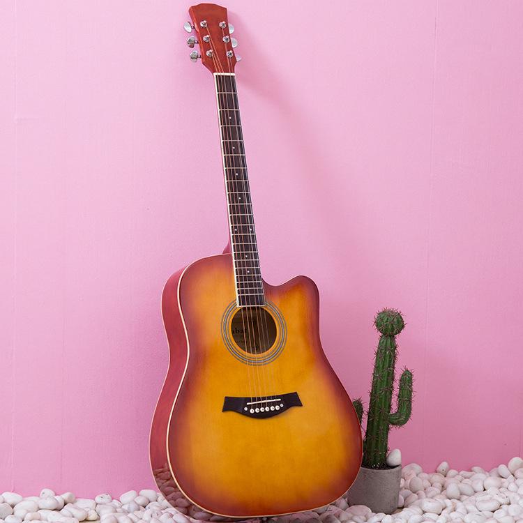 41-Inch Solid Spruce Top Folk Guitar with Cutaway and Matte Finish