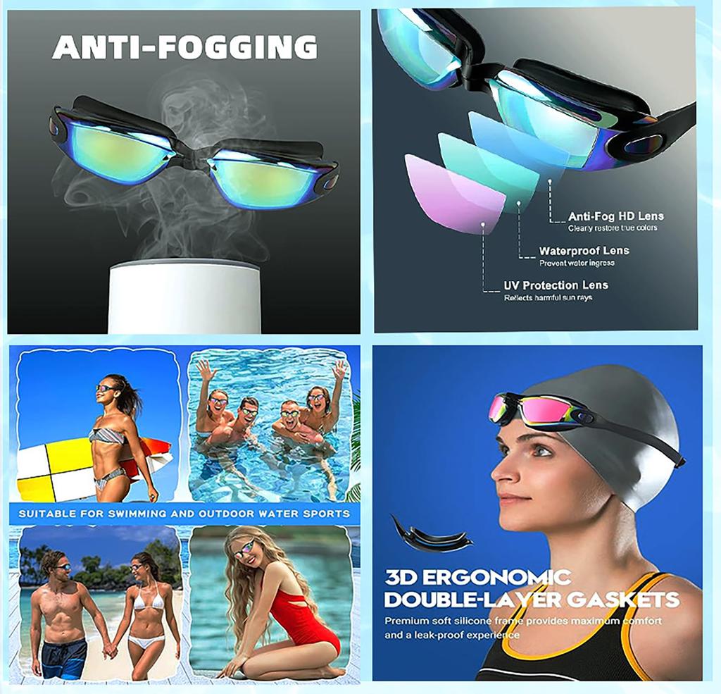 Plavecké, podvodní, UV silikonové, nastavitelné, snadno závodní plavecké brýle [Lalapala] Brýle, brýle, dospělí, děti, fitness, brýle,