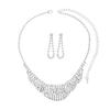 Hot Super Flash Full Diamond Necklace Earrings, Luxury Chain Exaggerated Dress Banquet Live Streaming Host Accessories