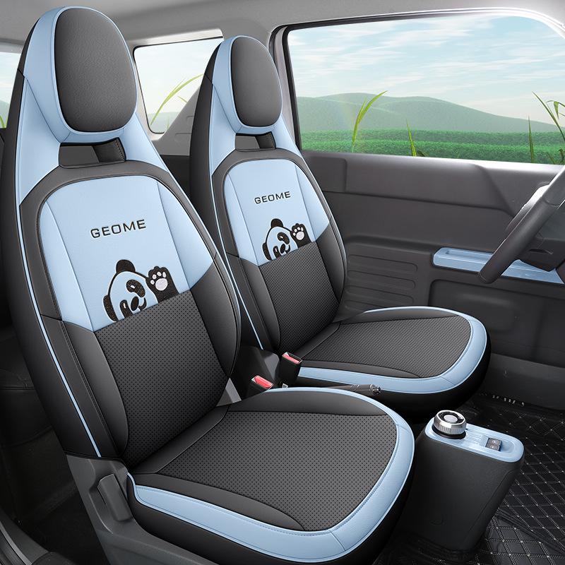 Panda Mini Cartoon Car Seat Cover, Full Wrap, Cute Leather for All Seasons