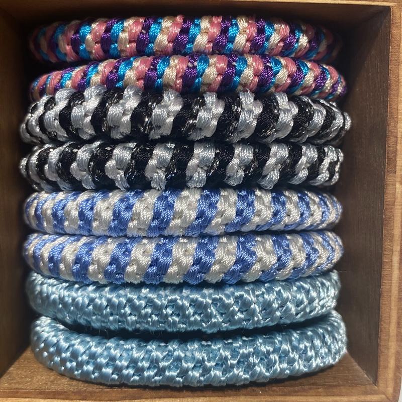 8 szt./partia damskie modne kolorowe gumki do włosów na Bransoletkę dziewczęce elastyczna gumka do włosów knekki sznurek do włosów knekki haar elastiek