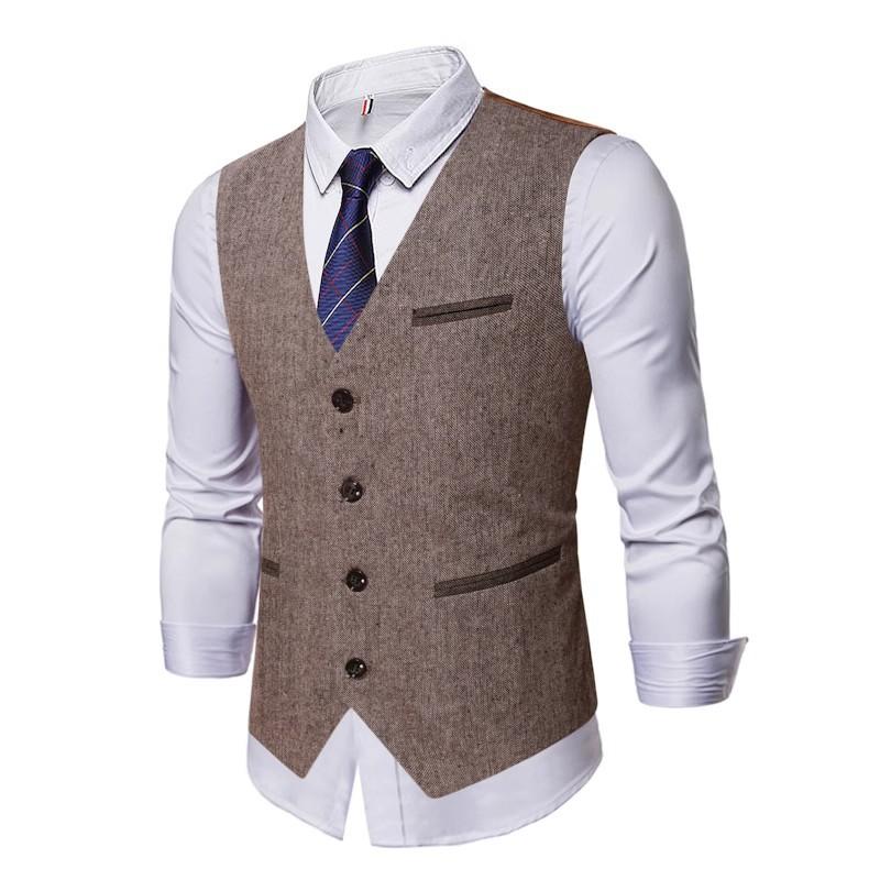 Suit Vest Men's Business Sleeveless Jacket Vests Wedding Party Waistcoat Man Blazer Vest Coat