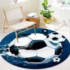 Retro Burning Football Round Rug Nonslip Area Rug Office Chair Mat Carpet For Living Room Bedroom Home Decor
