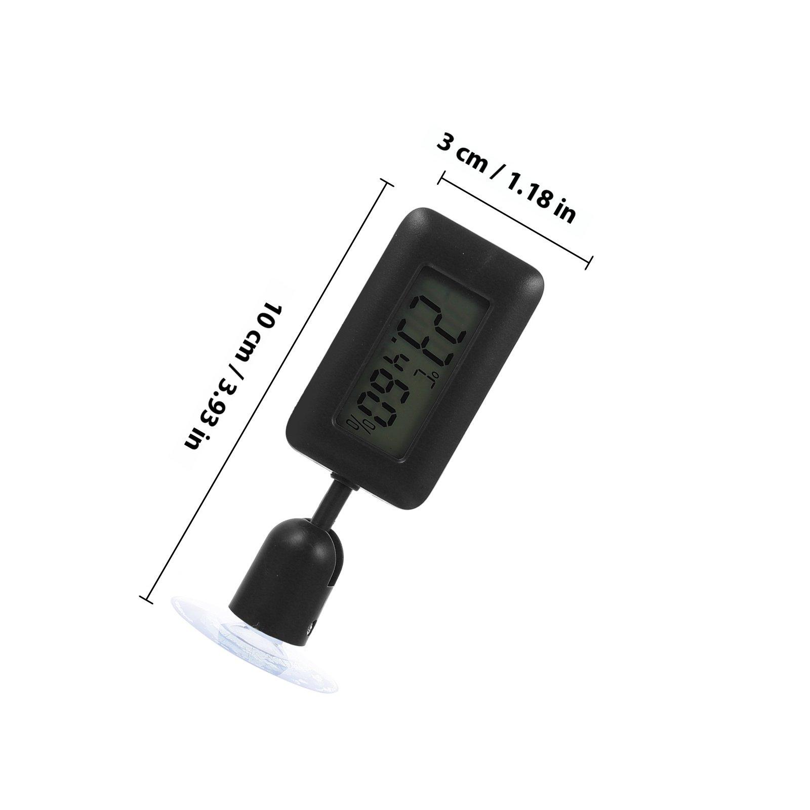 Digital Reptile Thermometer 360 Degree Rotary Suction Cup For Leopard Gecko Tank Temperature Measuring Device Humidity чёрный
