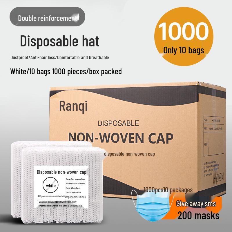 Disposable Dustproof Kitchen Hair Net Cap - Non-woven Fabric, Thickened, Anti-Hair Loss for Chefs & Catering