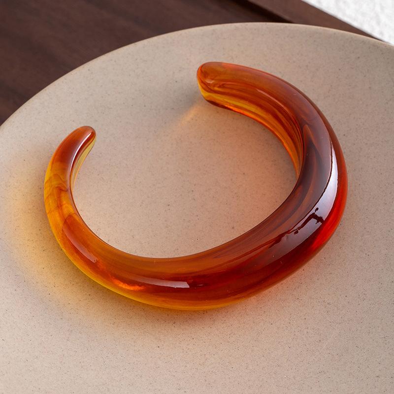

Retro Smudged Acrylic Open Bracelet Niche High-End Fashion Light Luxury Bracelet Dopamine Jewelry Women