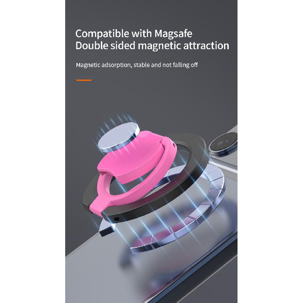 Dual Ring Magnetic Phone Stand Foldable 360 Rotation Magsafe Ring Holder Cute Colorful Portable Phone Grip