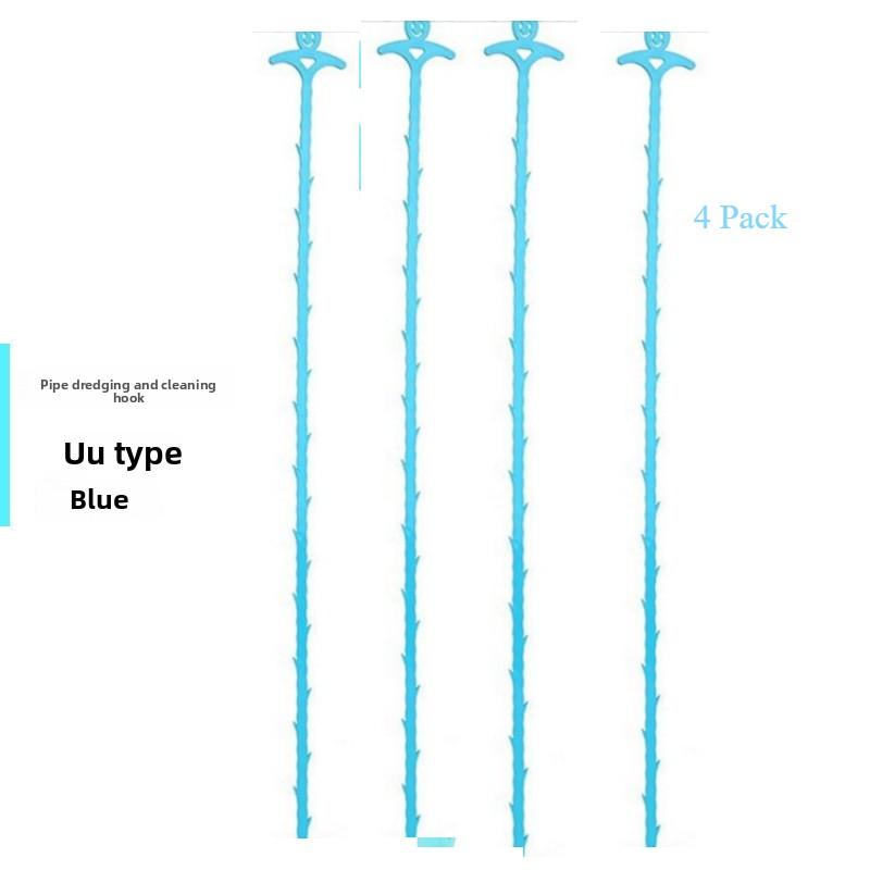 For 4 Pack Drain Snake Hair Remover Tool - Reusable Plumbing Unblocker for Kitchen, Bathroom, Shower, Toilet and Sink