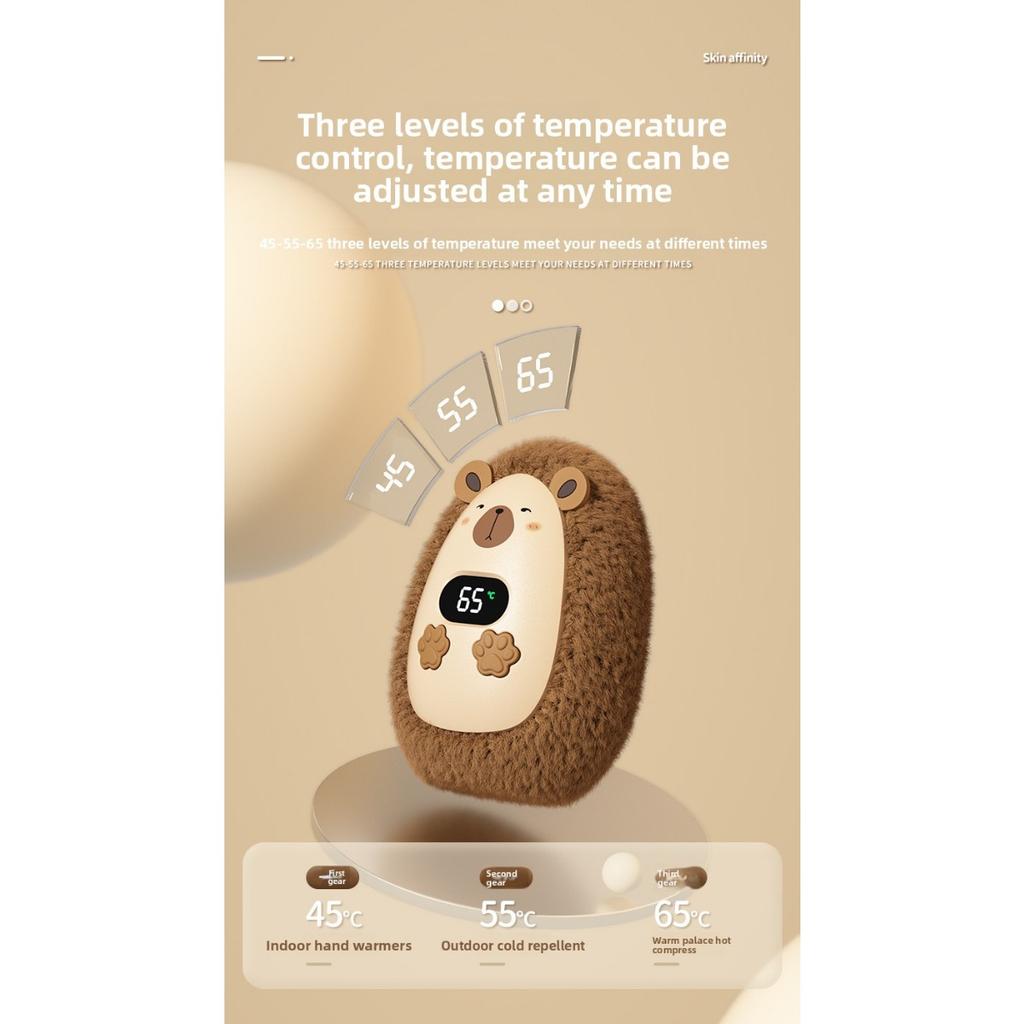 Cartoon Plush Warm Hand Treasure Mini Portable Digital Warmth Treasure USB Charging Self Heating Girl Gift