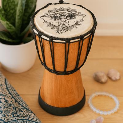 Tambor Djembe Design de Elefante 20cm