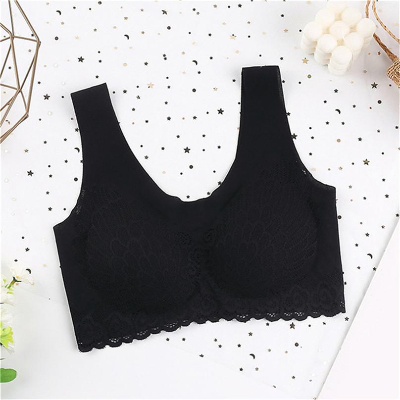 High Quality Women Seamless Underwear Fashion Lace Sexy Back NO Steel Ring Vest One-piece Bra