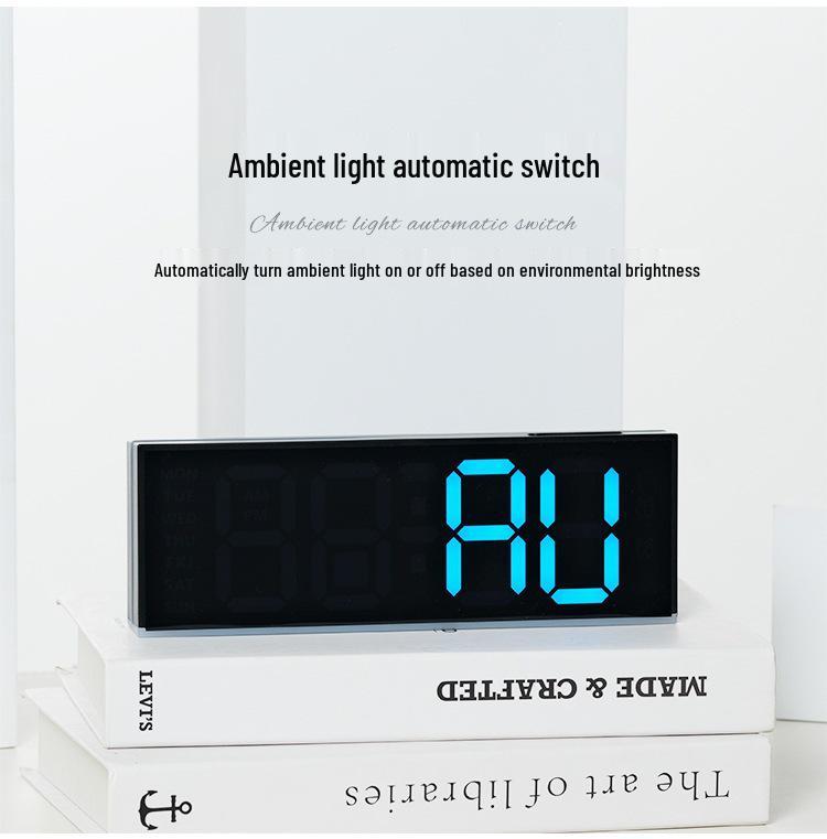 Large LED Multifunctional Electronic Clock with Special Ambient Light for Living Room