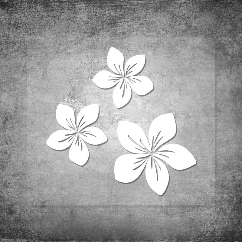 3pcs Pretty Flower Graphics Car Stickers for Rear Window Cover Scratches on Auto Bumper Body Moto Racing Helmet Blossom Decals