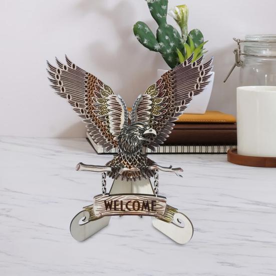 Eagle Wooden Forest Animals Decor Rustic Mountain Wall Rustic Art Decor Multi-Layer Design Home Office Decoration