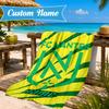 Custom Name Beach Towel Nantes Football Crest Microfiber Beach Towel, Lightweight for Summer Travel, Swimming Pool Fan Birthday Gift