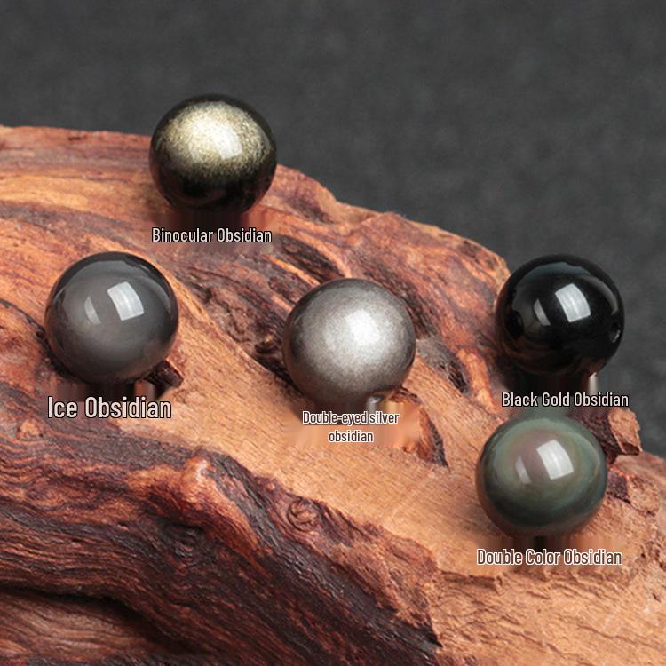 Double Golden Sheen Black Obsidian Beads Bracelet - DIY Handmade Crystal Accessories