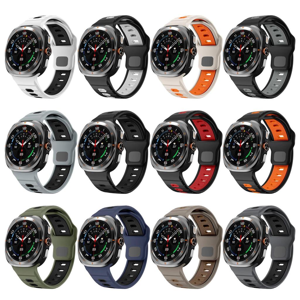 Cinturino Sportivo Per Samsung Galaxy Watch Ultra 47mm Cinturino di Ricambio Braccialetto Per Galaxy Watch Ultra Cinturino da Polso Bicolore in Silicone