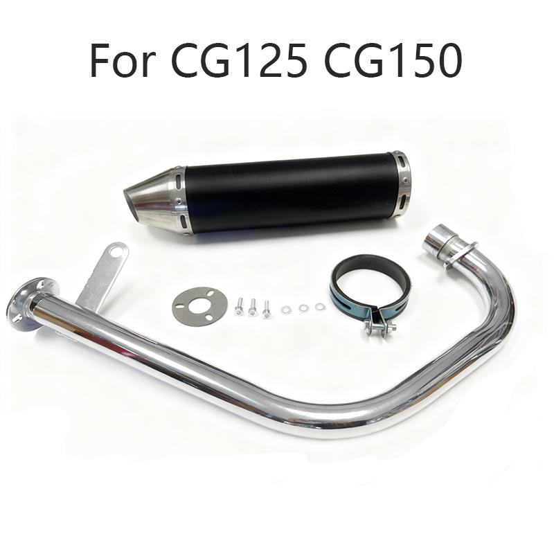 Suitable For Cg125 Cg150 Aluminum Alloy Full Exhaust System 304 Stainless Steel Head Pipe Motorcycle Accessories Exhaust Pipe