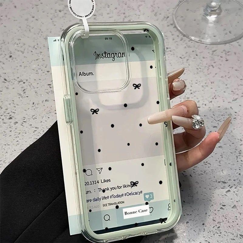 The Bow Is Suitable for Apple 17promax Mobile Phone Case IPhone16 Frame 15 Anti-drop 13/12 Women's 11 Transparent.