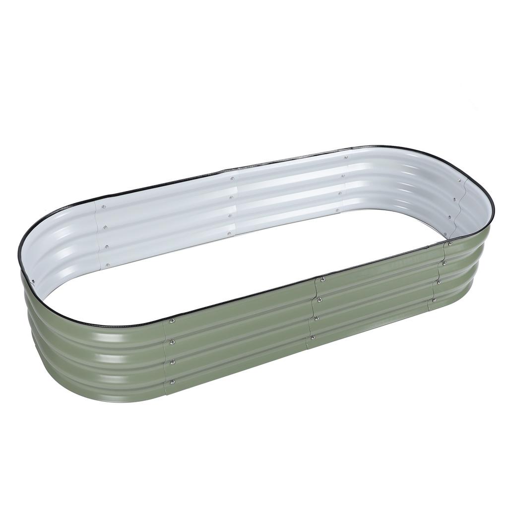 Raised Garden Bed Steel   Outdoor Planter Box with Open Bottom for Vegetables Fruits Flowers