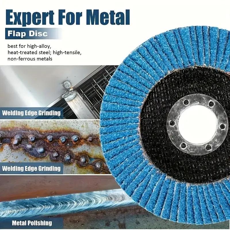 Flap Disc Abrasive Grinding Wheel 115mm 22mm 120 Grit Polishing Sanding Disc for Angle Grinder Surface Preparation