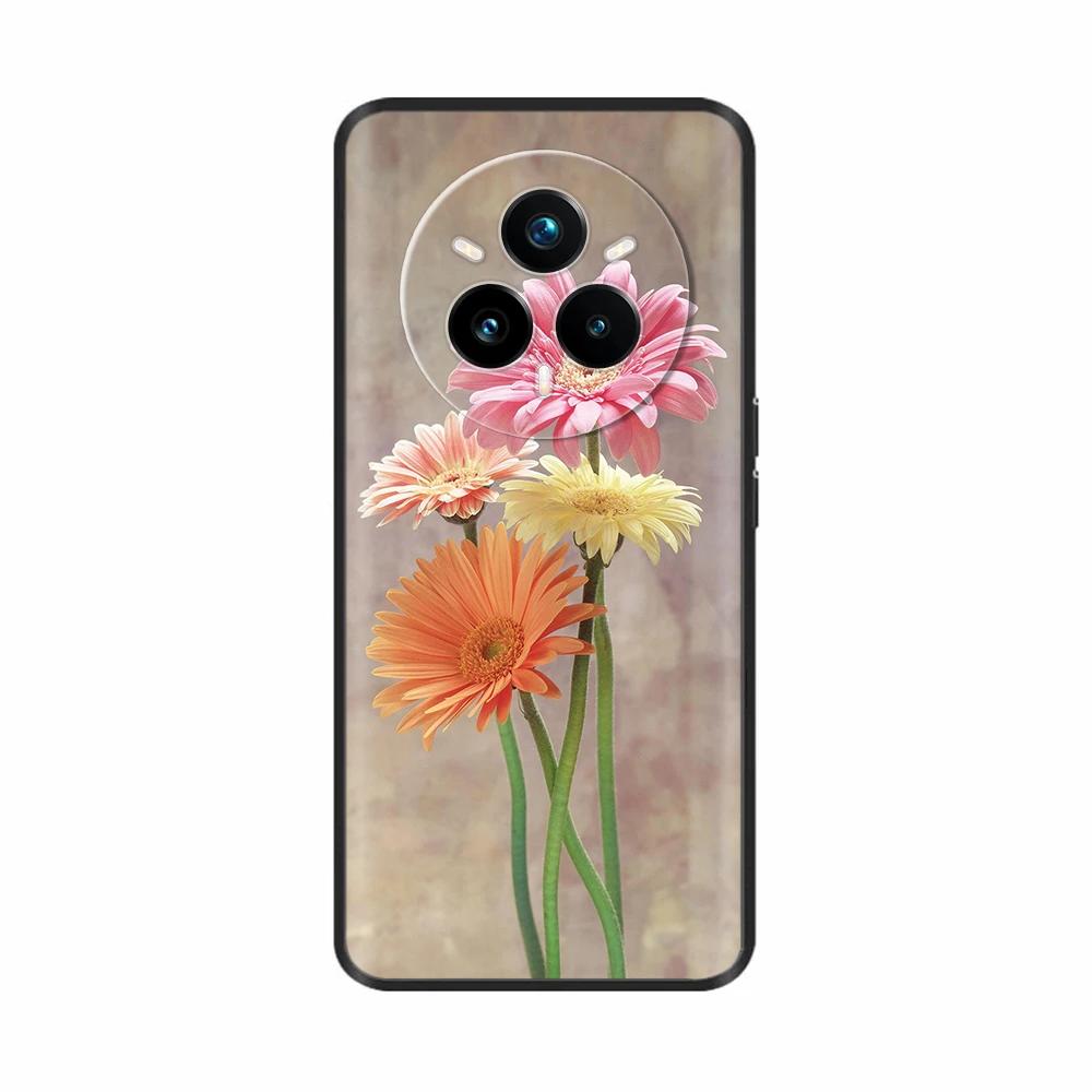 Für Realme 14 Pro Plus Hülle Rückseite Girly Mode Herz Blume Malerei Weiche TPU Hülle Fundas Für Oppo Realme 14 Pro+ Hüllen