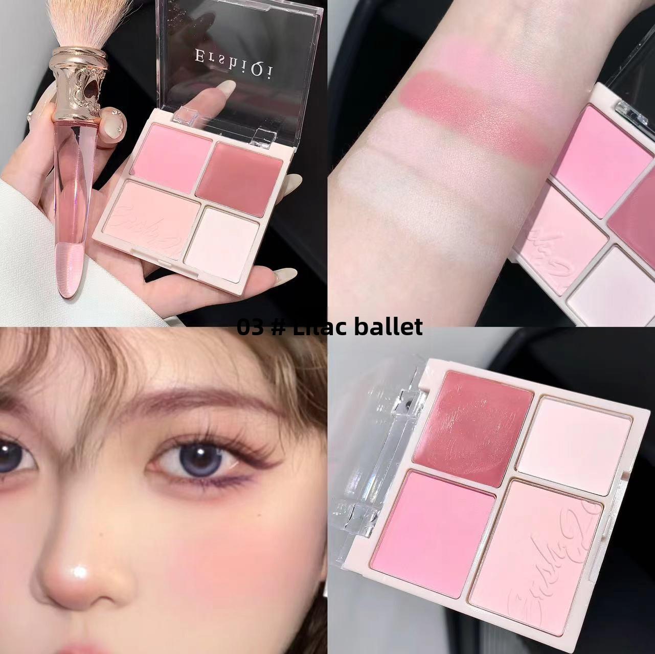 

4 цвета румян хайлайтер контурная палитра макияж палетка для лица палетка для щек 03 шоколадный