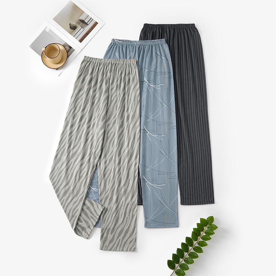 Men's 2024 Double Pocket Cotton Pajama Pants - Lightweight, Casual, Spring/Autumn Wear