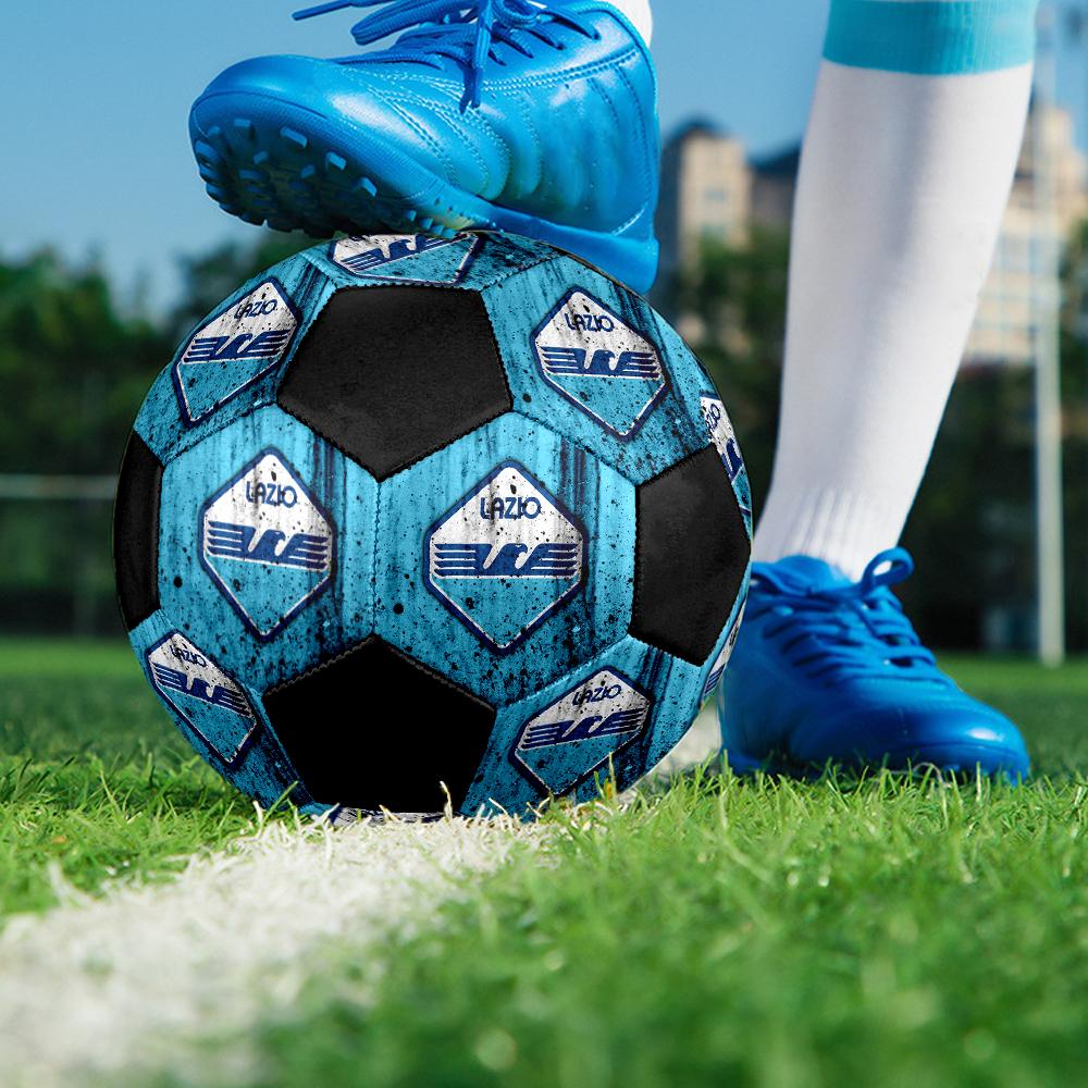 Pallone da Calcio Lazio FC, colorato, adatto a tutte le età, cucito a macchina, materiale PVC, qualità da competizione, resistente e ad alto rimbalzo