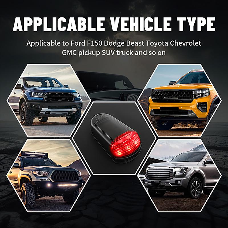 1Pc Solar Powered Car Signal Lights Truck Roof Light For Truck Solar Cab Lights Punch-Free Led Light 7 Colors Roof Lamp