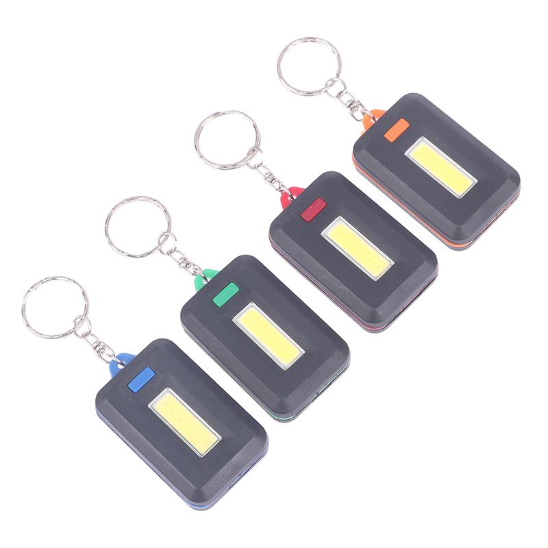 1Pcs Portable Mini Cob Led Keychain Flashlight Key Chain Torch Light Lamp