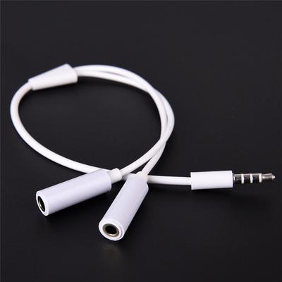3.5Mm Aux Audio Mic Splitter Cable Earphone Headphone Adapter Male To Female