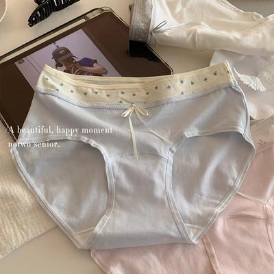 Slip Estivi Sottili Nuovi in Cotone a Contrasto Stile College per Ragazze