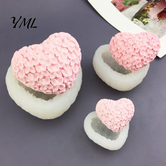 Heat Resistant Silicone Molds Heart Flower Mold, 3D Mousse Cake Candle Soap Easy Clean Bakeware Set Making, Fondant Resin Epoxy Craft Tool for