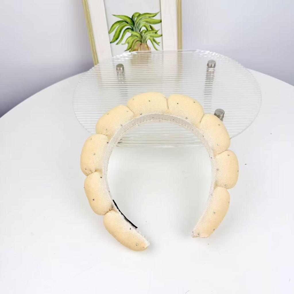 Women's Cute Blue Cloud Headband - Wide, High Skull Top for Face Washing