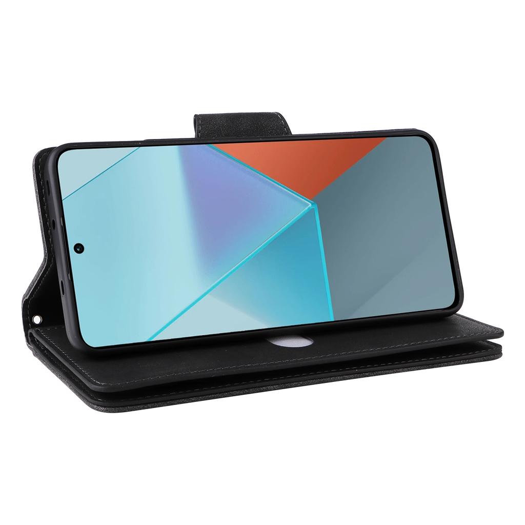 For Xiaomi Redmi Note 13 Pro 5G/Poco X6 5G Zipper Case PU Leather Stand Flip Phone Cover