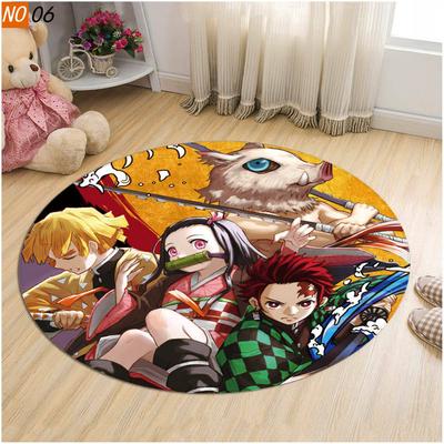 Alfombra redonda japonesa de dibujos animados de Anime Demon Slayer, alfombra antideslizante para juegos, alfombra para el suelo, alfombra para dormitorio, sala de estar, decoración del hogar